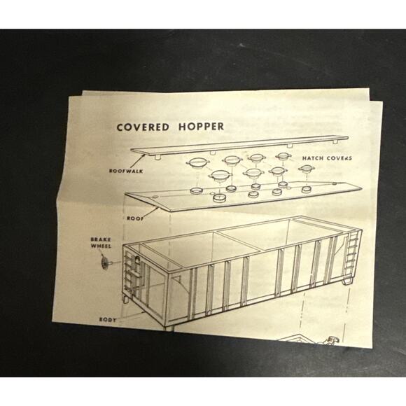Roundhouse HO Gauge Train 2 Bay Covered Hopper Kit Western Maryland 1469 - Picture 5 of 6